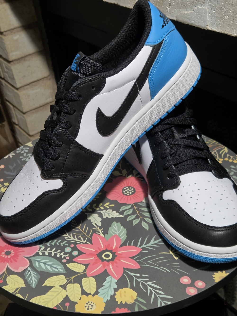 Brand New AJ1- Low Sneakers - White/Black/Blue